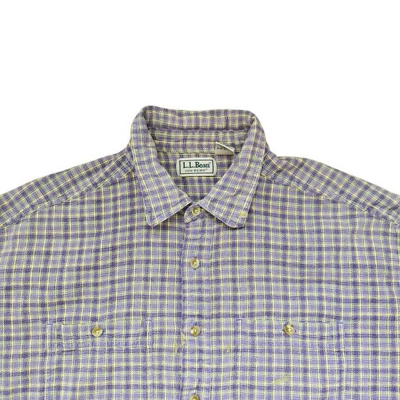 l.l. bean vintage plaid button down - Picture 2 of 6